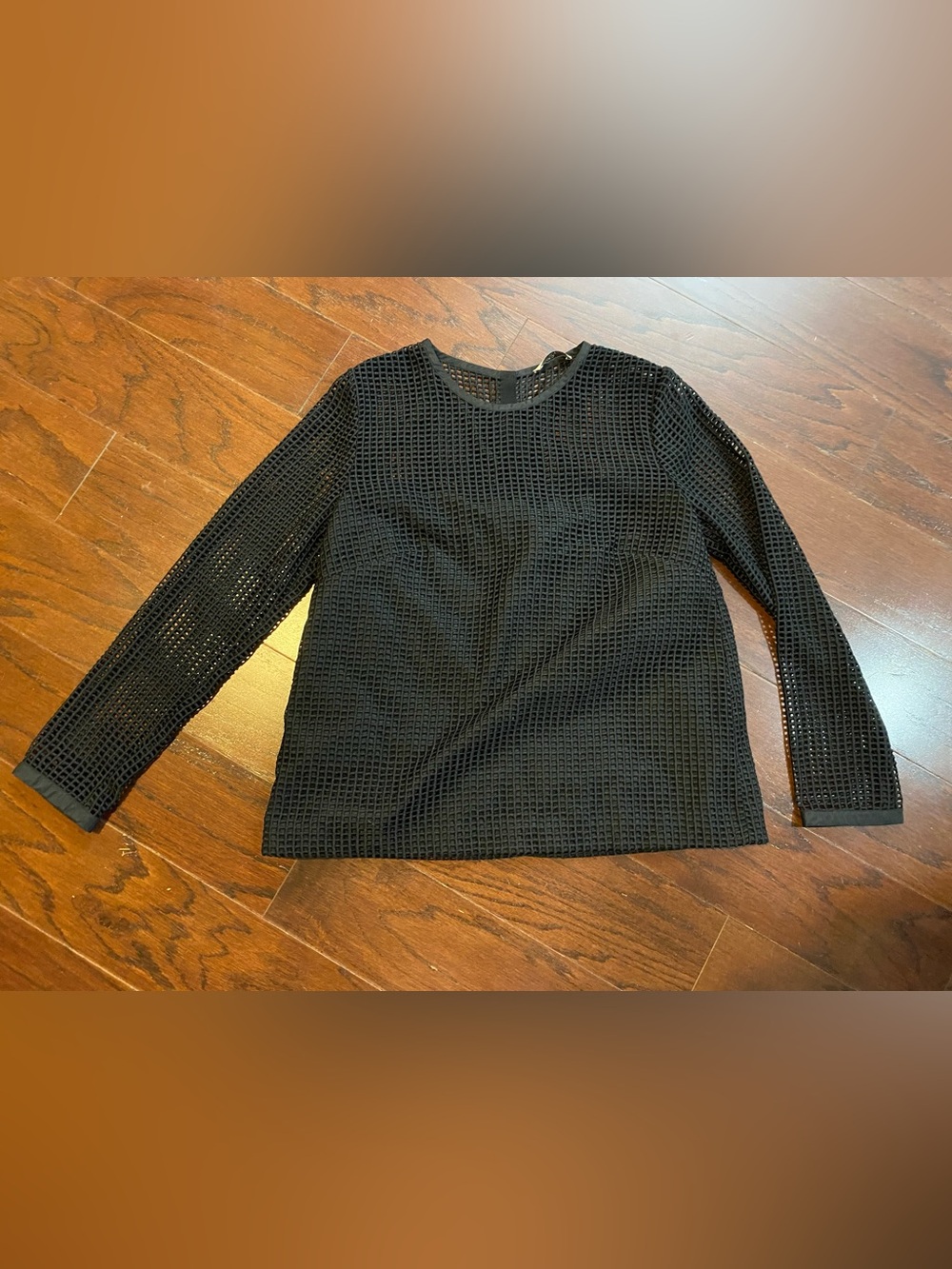 Orla Kiely Black Grid Eyelet Long Sleeve Top Size 8 Grudge Whimsical Punk Goth